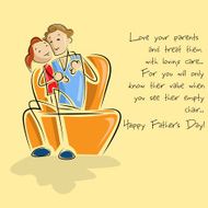 Father and daughter in Father&#039;s Day background N2