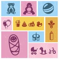 vector design element with baby icons