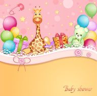 Baby shower card N214