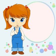 Cute little country girl standing with candy