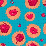 Collection of various candy seamless pattern