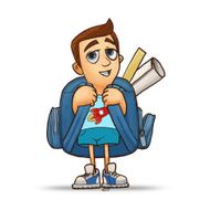 school boy isolated