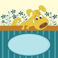Cartoon Animal Card with Funny Dog