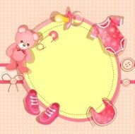 Pink baby shower card N5