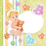 Baby shower card N215