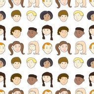 Children smiling faces pattern N4