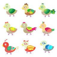 cute colorful birds