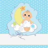 Cute template for baby postcard N3