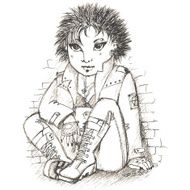 Girl at the wall
