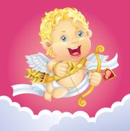 Cupid With Golden Bow And Arrow