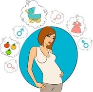 Beautiful pregnant girl Vector