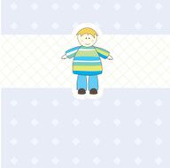 Baby boy arrival card Vector illustration
