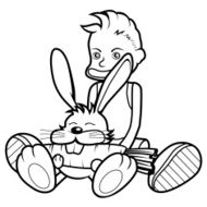 Boy and rabbit