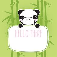 cute cartoon panda on bamboo background N2