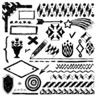 Doodle set of design elements 2 Vector illustration