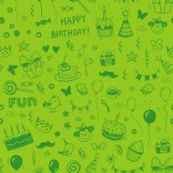 Happy birthday seamless hand drawn background pattern