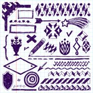 Doodle set of design elements 2 Vector illustration N2