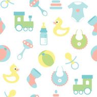 seamless vector baby pattern N3