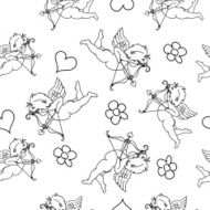 Valentine seamless pattern with cupids