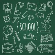 Vector icons hand drawn school college univercity board