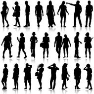 Black silhouettes of beautiful mans and womans N7
