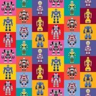 Seamless square robots pattern N5