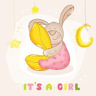 Baby Shower or Arrival Card - with Bunny N15