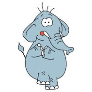 Funny elephant vector character on a white background N7