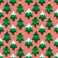 Christmas theme tree background seamless pattern