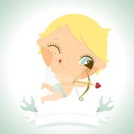 Cute little cupid St Valentine&acute;s day I Love you