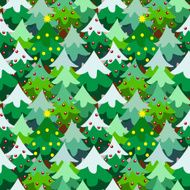 Christmas theme pine tree forest seamless pattern