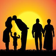 Vector silhouette of family N423
