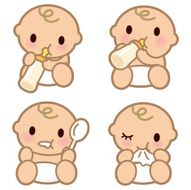 Cute Babies eating ( Baby drinking from milk bottle )