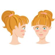 Blonde smiling young woman with hair tail N3