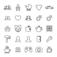 25 outline universal family icons