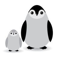 Funny penguins on white background Vector N2