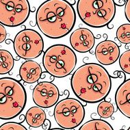 Faces seamless background vector cartoon style pattern N8