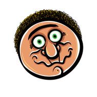 Funny cartoon face vector illustration N8