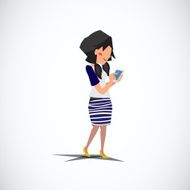 girl texting on her cellphones social networking walking