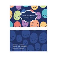 Vector funny faces horizontal frame pattern business cards set