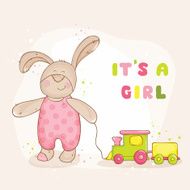 Baby Shower or Arrival Card - with Bunny N16