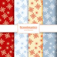 Vector Set Abstract seamless pattern snowflakes