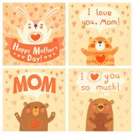 Greeting card for mom with cute animals N2