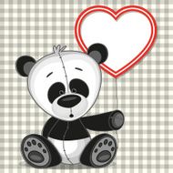 Panda with heart frame