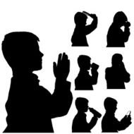 Vector silhouette of boy N77