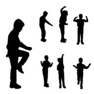 Vector silhouette of boy N78