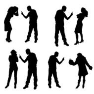Vector silhouette of couple N35