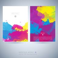 Set of vector watercolor template N39