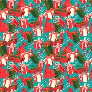 Festive Christmas and New Year seamless presents pattern