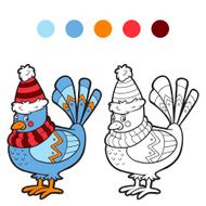 Coloring book (Winter bird)